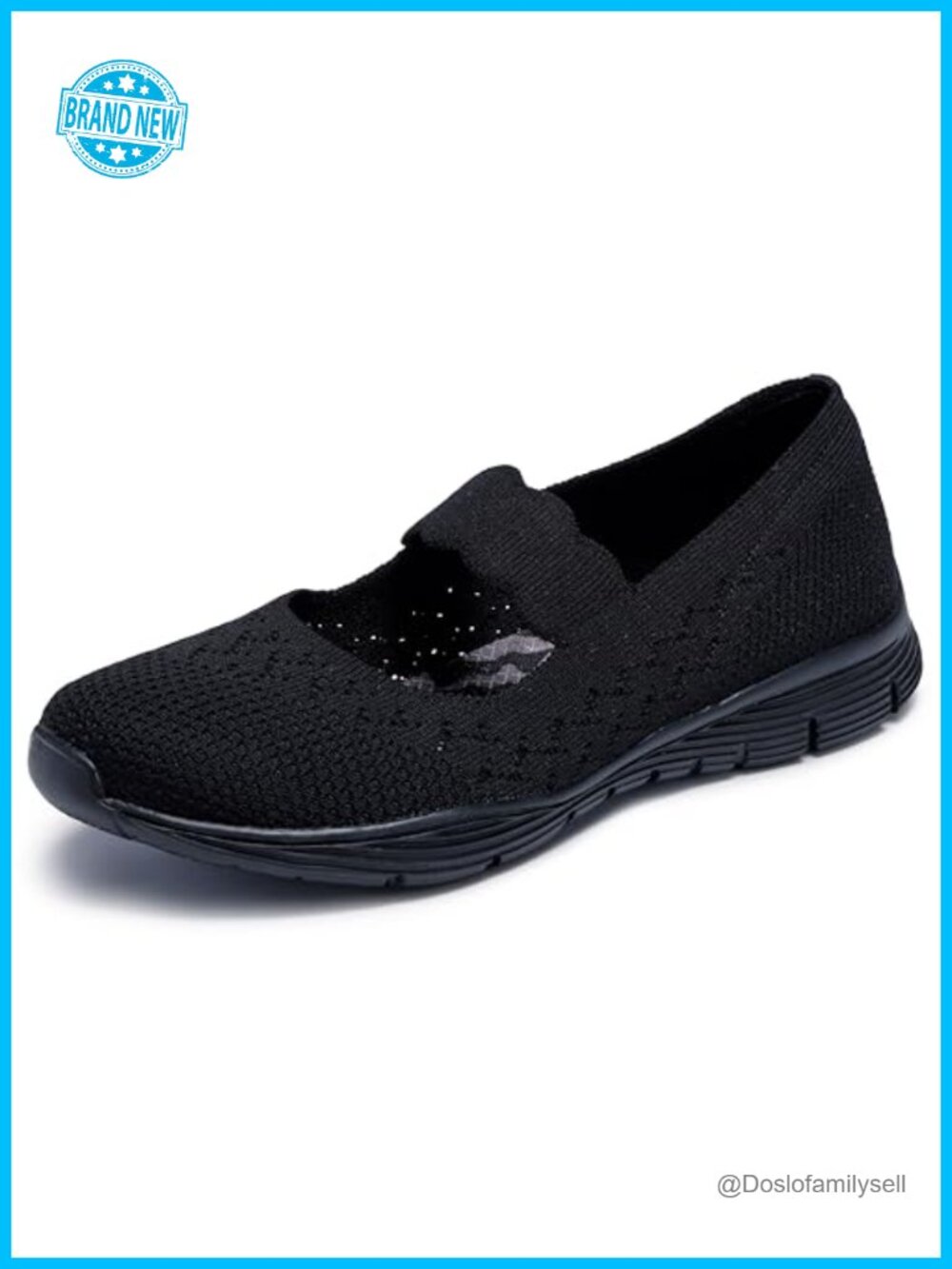 Engineered Knit Mary Jane Flats Memory Foam Slip On Shoes